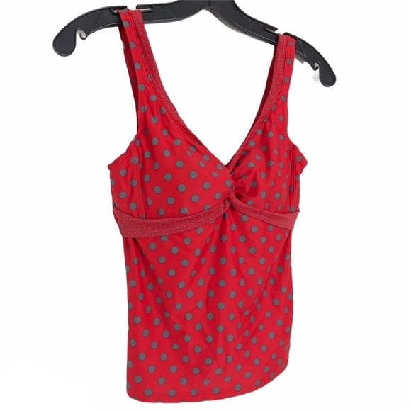Boden Red Polka Dot Tankini Top Swimwear w/ Pouch - Picture 7 of 7